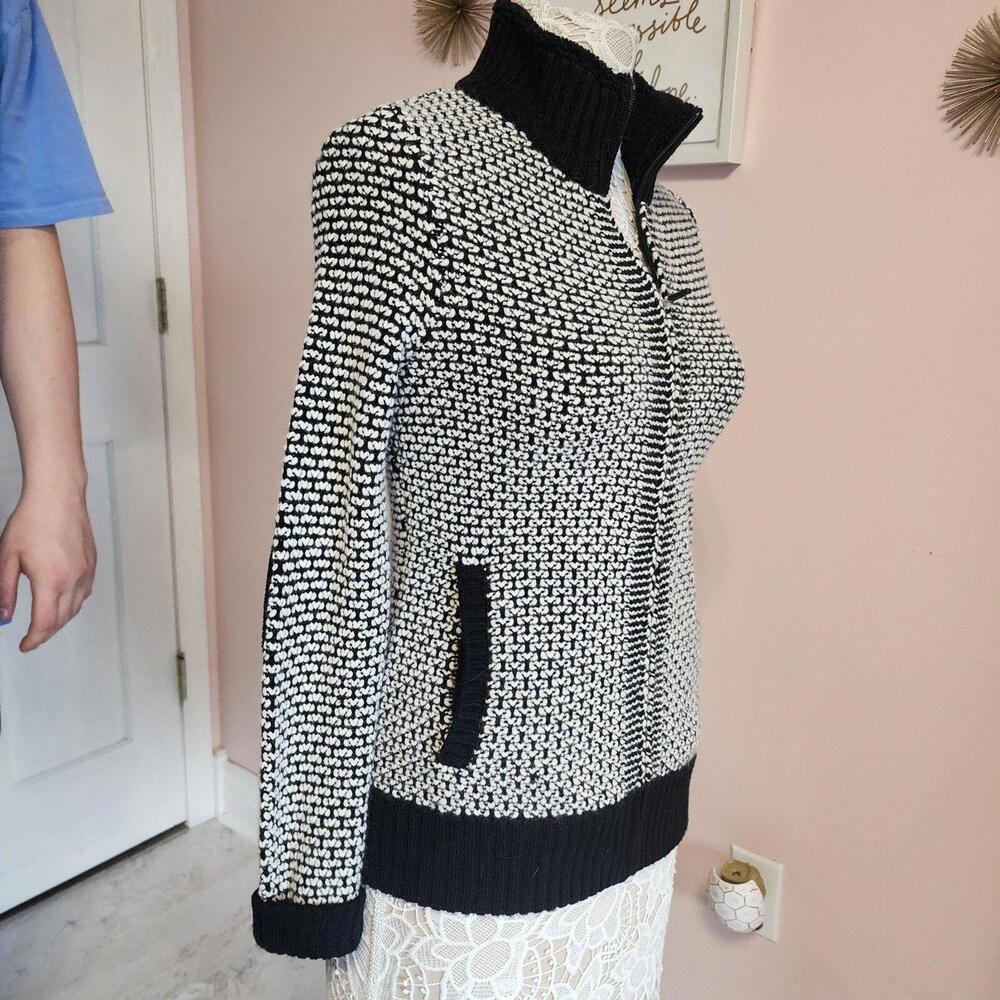LKNW krimson & Klover Boulder Co zip black white unique sweater XS